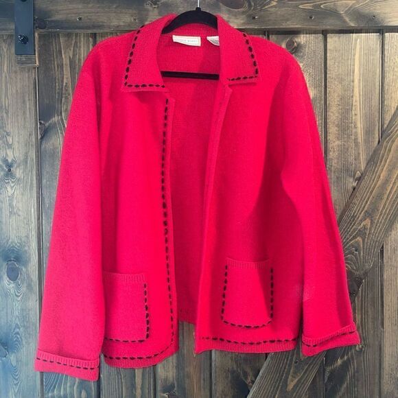 Studio Works 100% Wool Open Front Sweater - Picture 1 of 7